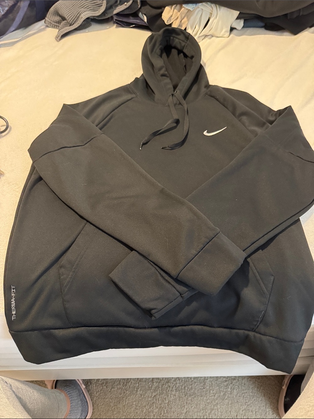 Nike Black Hooded Therma-FIT Pullover Sweatshirt